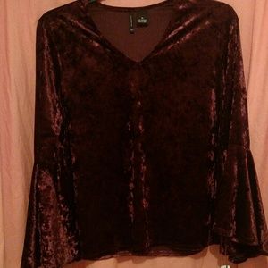 Velvety wine color top